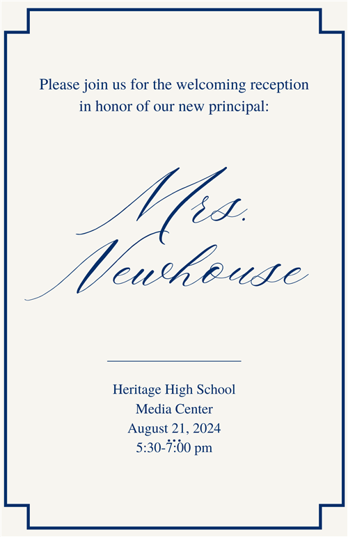 Invitation to Welcome Reception